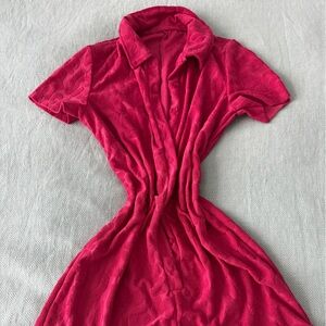 Vibrant Fuschia Button-Up Romper